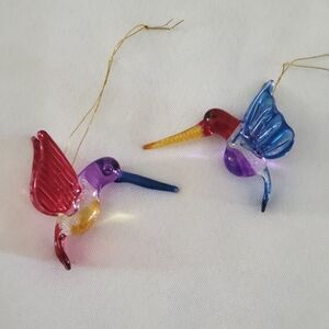 Colorful Glass Hummingbird Ornaments